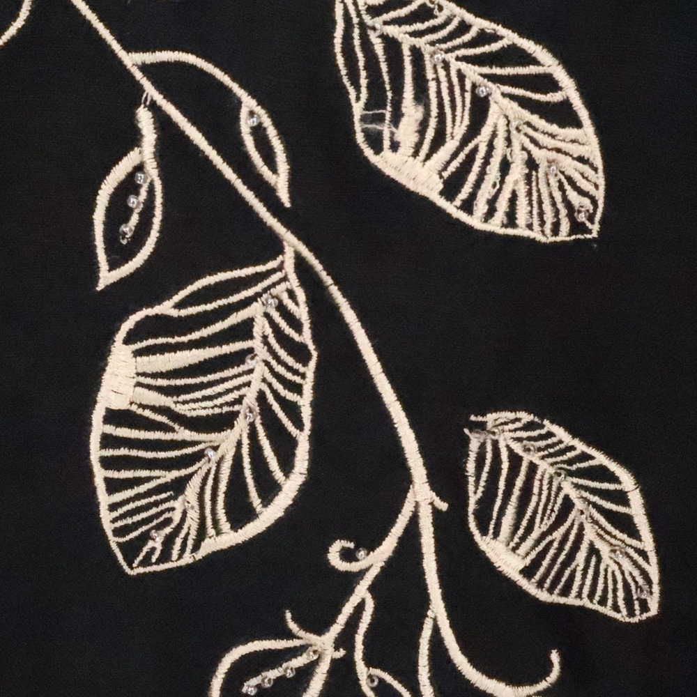 Maggie Barnes Black Linen Blend Tunic Top‎ Embroidered Beaded Plus Size  1X - Picture 7 of 11